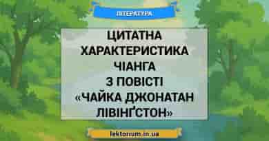 Цитатна характеристика Чіанга з повісті «Чайка Джонатан Лівінґстон»