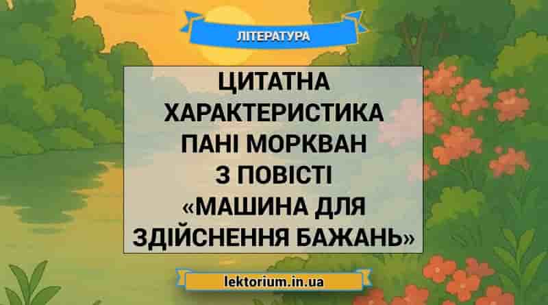 Цитатна характеристика пані Моркван з повісті «Машина для здійснення бажань»