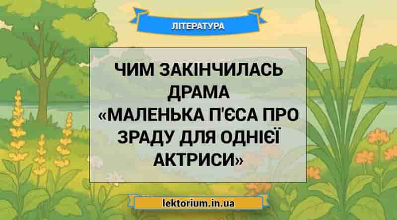 Чим закінчилась драма «Маленька п'єса про зраду для однієї актриси»