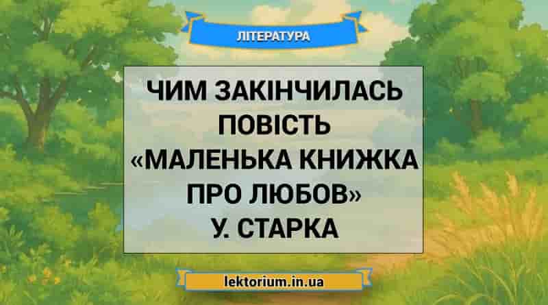 Чим закінчилась повість «Маленька книжка про любов» У. Старка