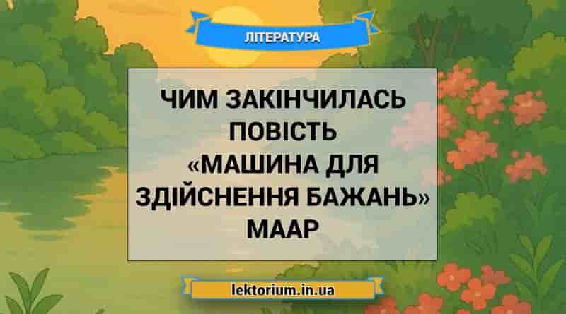 Чим закінчилась повість «Машина для здійснення бажань» Маар