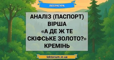Аналіз (паспорт) вірша «А де ж те скіфське золото» Кремінь