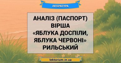 Аналіз (паспорт) вірша «Яблука доспіли, яблука червоні» Рильський