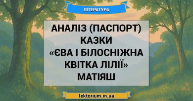 Аналіз (паспорт) казки «Єва і Білосніжна Квітка Лілії» Матіяш