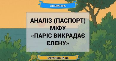 Аналіз (паспорт) міфу «Паріс викрадає Єлену»
