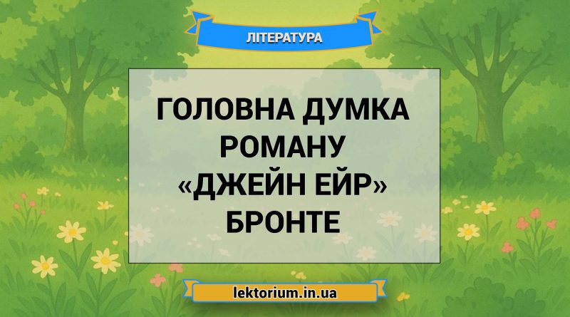 Головна думка роману «Джейн Ейр» Бронте