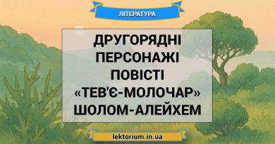 Другорядні персонажі повісті «Тев'є-молочар» Шолом-Алейхем