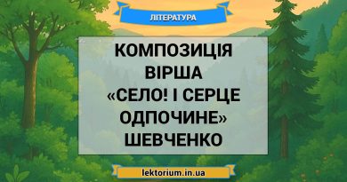 Композиція вірша «Село! І серце одпочине» Шевченко