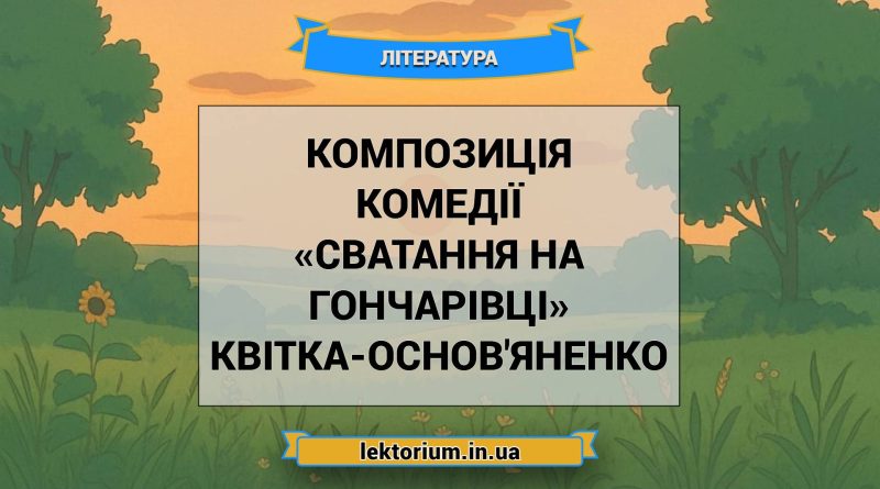 Композиція комедії «Сватання на Гончарівці» Квітка-Основ'яненко