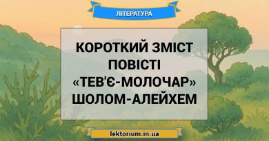 Короткий зміст повісті «Тев'є-молочар» Шолом-Алейхем
