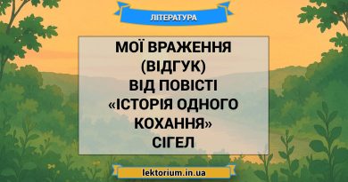 Мої враження (відгук) від повісті «Історія одного кохання» Сігел