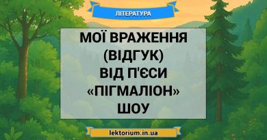 Мої враження (відгук) від п'єси «Пігмаліон» Шоу