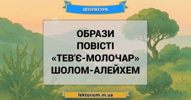 Образи повісті «Тев'є-молочар» Шолом-Алейхем