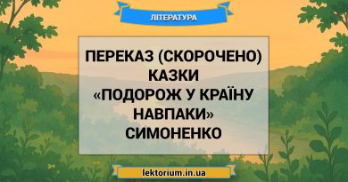 Переказ (скорочено) казки «Подорож у країну Навпаки» Симоненко