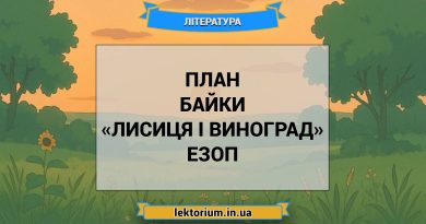План байки «Лисиця і виноград» Езоп