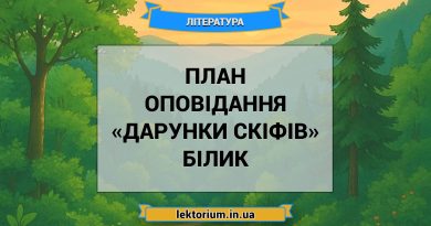 План оповідання «Дарунки скіфів» Білик