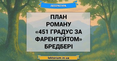План роману «451 градус за Фаренгейтом» Бредбері