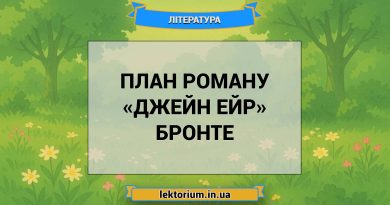План роману «Джейн Ейр» Бронте