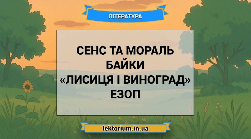 Сенс та мораль байки «Лисиця і виноград» Езоп