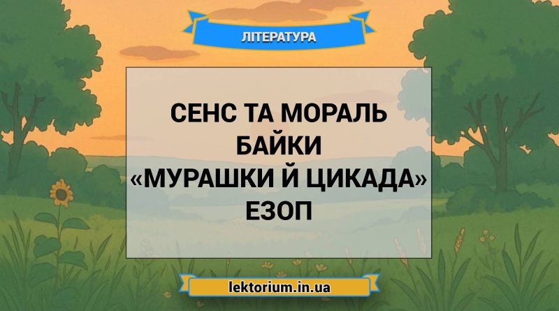 Сенс та мораль байки «Мурашки й Цикада» Езоп