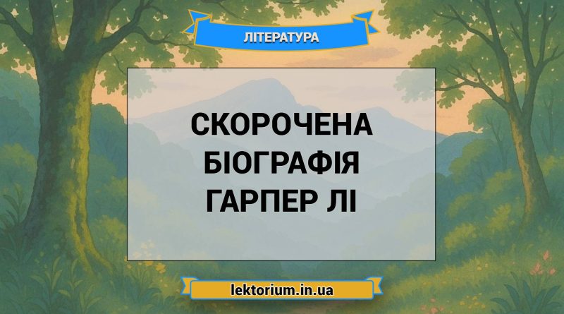Скорочена біографія Гарпер Лі