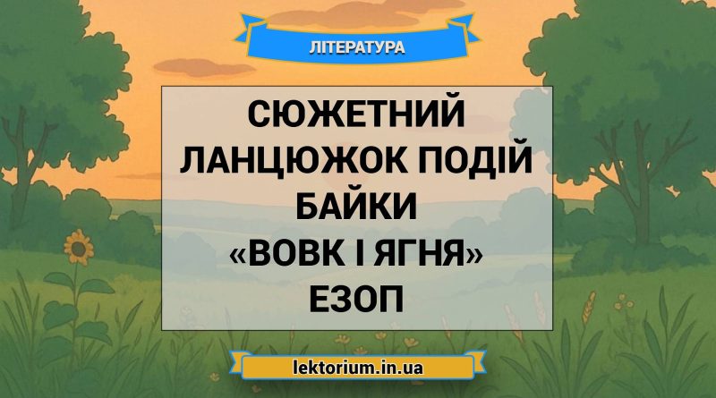 Сюжетний ланцюжок подій байки «Вовк і Ягня» Езоп