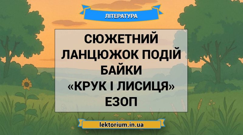 Сюжетний ланцюжок подій байки «Крук і лисиця» Езоп
