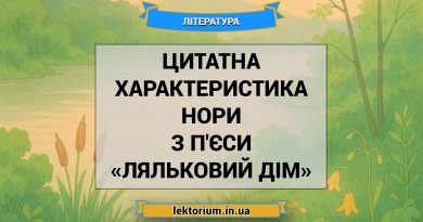 Цитатна характеристика Нори з п'єси «Ляльковий дім»