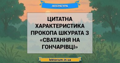 Цитатна характеристика Прокопа Шкурата з «Сватання на Гончарівці»