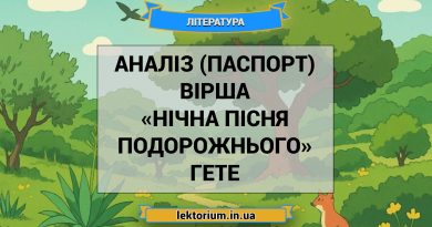 Аналіз (паспорт) вірша «Нічна пісня подорожнього» Гете