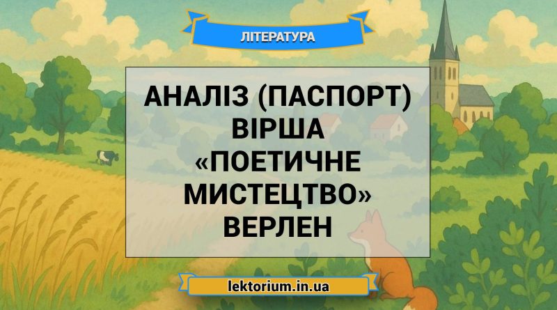 Аналіз (паспорт) вірша «Поетичне мистецтво» Верлен