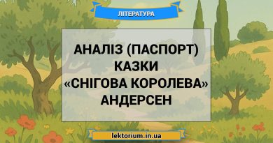 Аналіз (паспорт) казки «Снігова королева» Андерсен