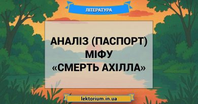Аналіз (паспорт) міфу «Смерть Ахілла»