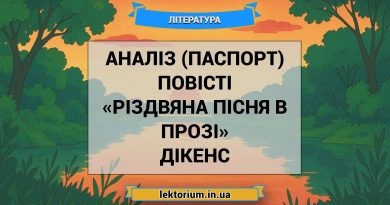 Аналіз (паспорт) повісті «Різдвяна пісня в прозі» Дікенс