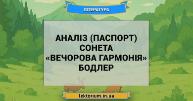 Аналіз (паспорт) сонета «Вечорова гармонія» Бодлер