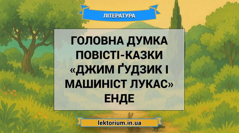 Головна думка повісті-казки «Джим Ґудзик і машиніст Лукас» Енде