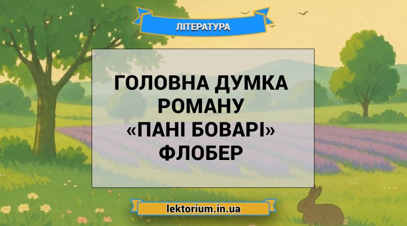 Головна думка роману «Пані Боварі» Флобер