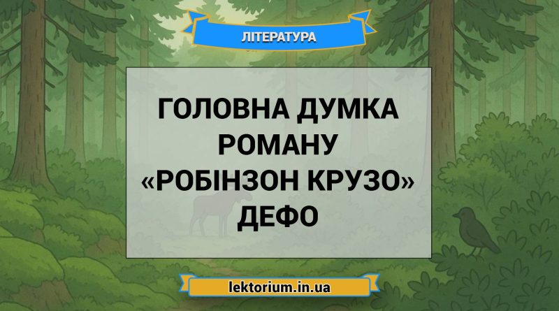 Головна думка роману «Робінзон Крузо» Дефо