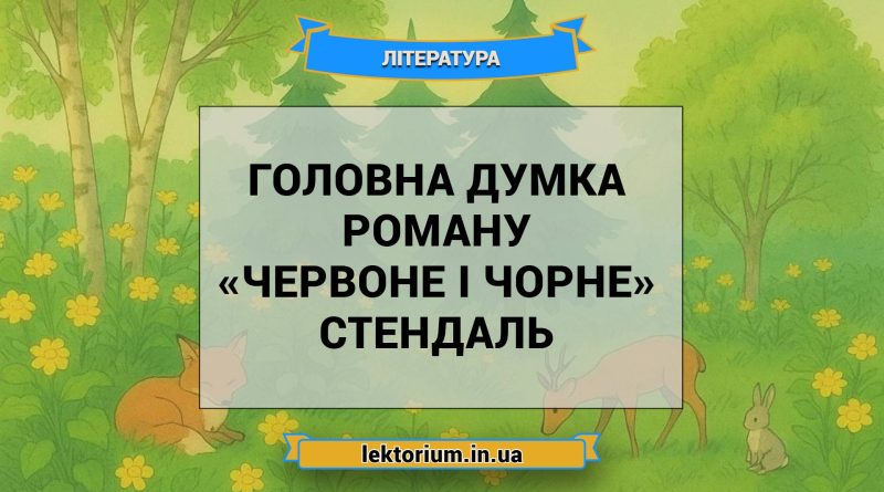 Головна думка роману «Червоне і чорне» Стендаль