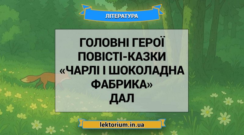 Головні герої повісті-казки «Чарлі і шоколадна фабрика» Дал