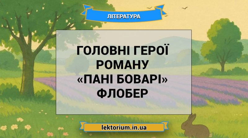 Головні герої роману «Пані Боварі» Флобер