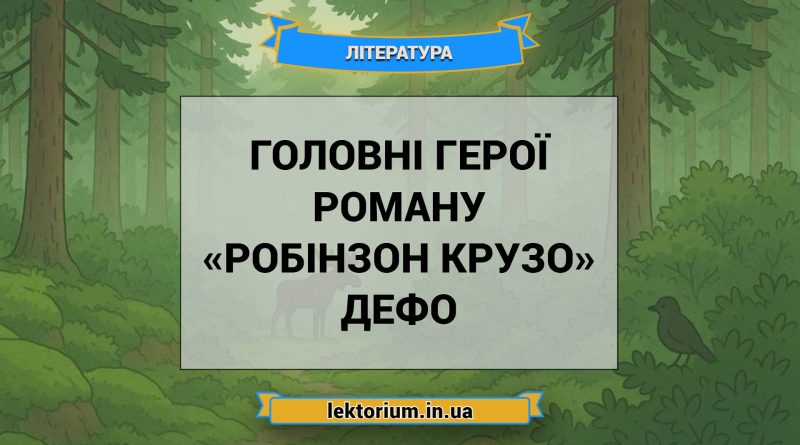 Головні герої роману «Робінзон Крузо» Дефо