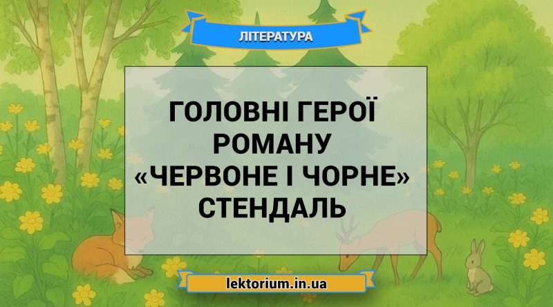 Головні герої роману «Червоне і чорне» Стендаль