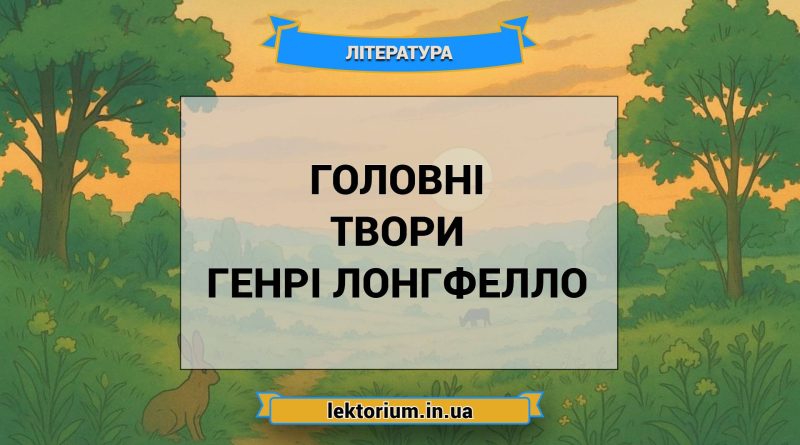 Головні твори Генрі Лонгфелло