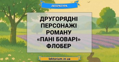 Другорядні персонажі роману «Пані Боварі» Флобер