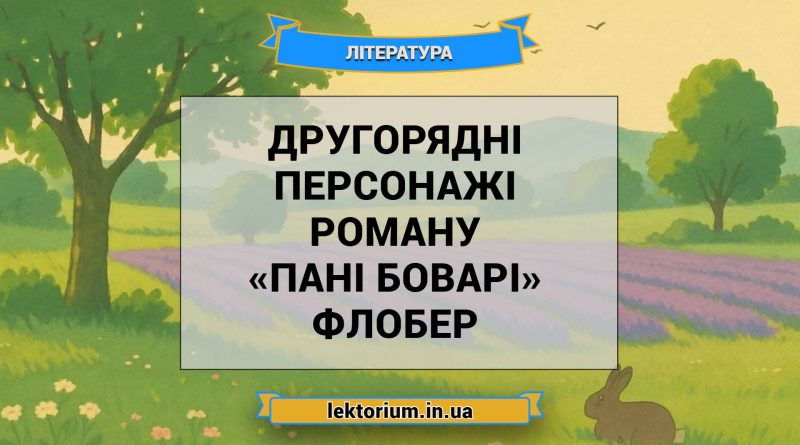 Другорядні персонажі роману «Пані Боварі» Флобер