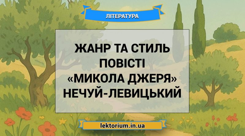 Жанр та стиль повісті «Микола Джеря» Нечуй-Левицький