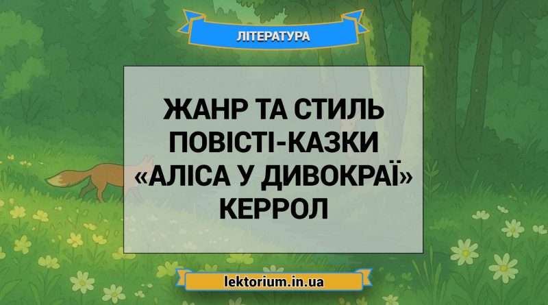 Жанр та стиль повісті-казки «Аліса у Дивокраї» Керрол