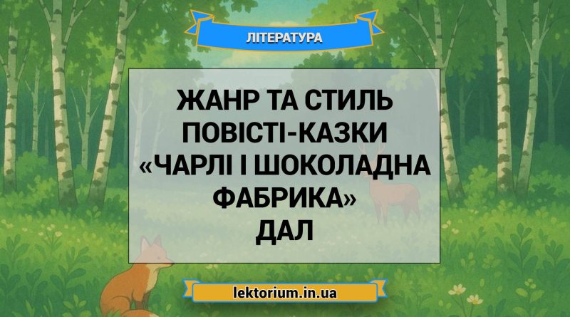 Жанр та стиль повісті-казки «Чарлі і шоколадна фабрика» Дал
