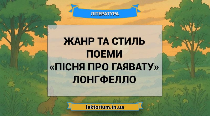 Жанр та стиль поеми «Пісня про Гаявату» Лонгфелло